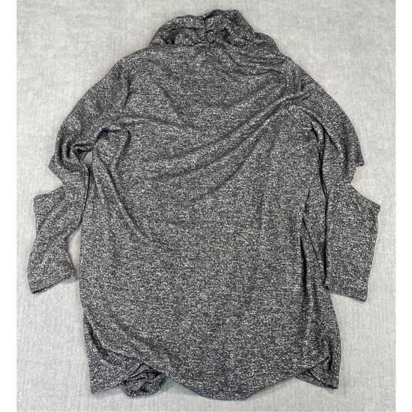 Womens Cardigan L Gray Lightweight Open Long Sleeve Elbow Cutout Everyday Casual - Picture 8 of 9
